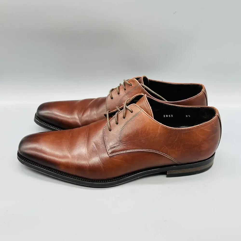 To Boot New York Shoes Mens 8.5 Brown Leather Adam Derrick Derby Oxford Dress